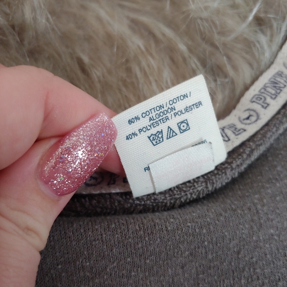 PINK Victorias Secret | Y2k French Terry soft off the shoulder sweatshirt small - Picture 6 of 14